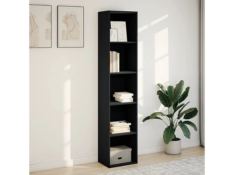 Libreria | Scaffale | Mobile di stoccaggio Nera 40x30x189 cm in Legno Multistrato