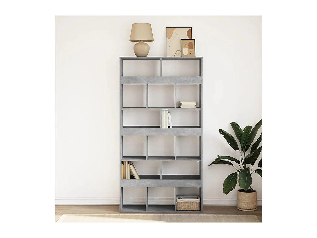 Bibliothèque | Etagère de rangement | Meuble de rangement gris béton 100x33x187,5 cm bois d'ingénierie