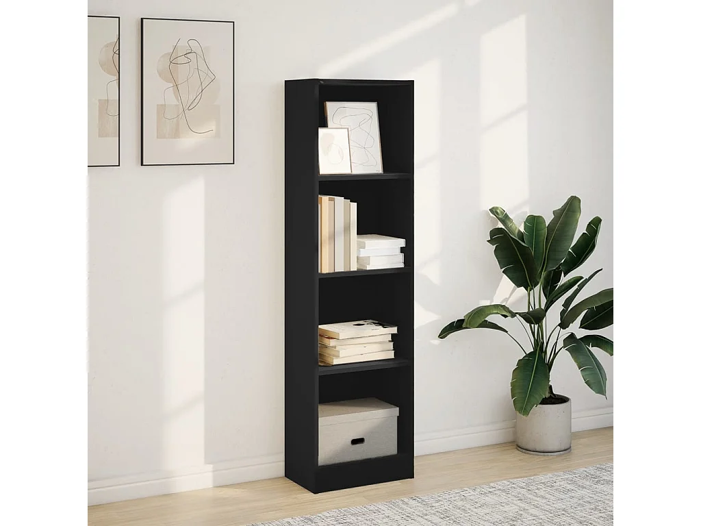Libreria | Scaffale | Mobile di stoccaggio Nera 40x24x143 cm in Truciolato