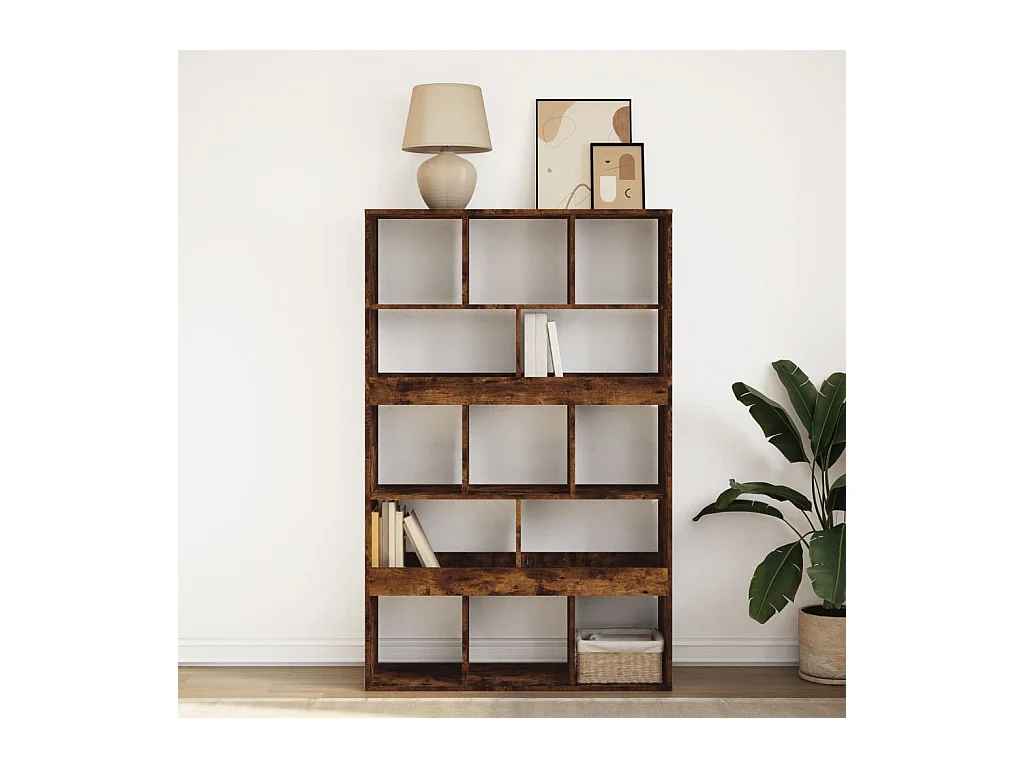 Bibliothèque | Etagère de rangement | Meuble de rangement chêne fumé 100x33x156,5 cm bois d'ingénierie