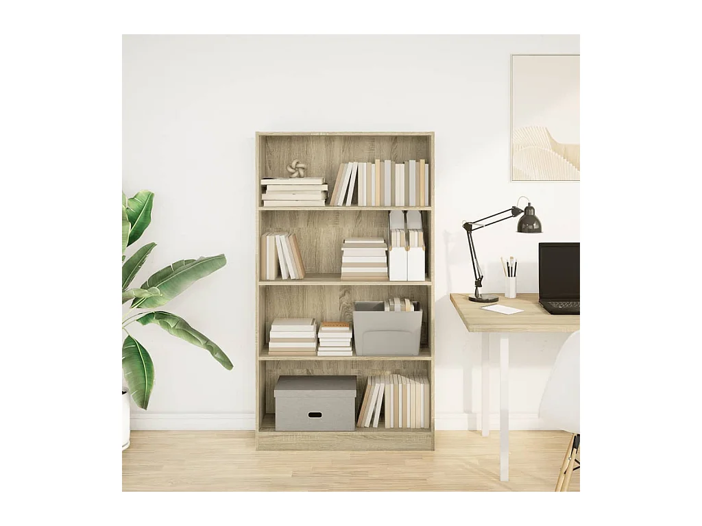 Bibliothèque | Etagère de rangement | Meuble de rangement chêne sonoma 80x24x143 cm bois d'ingénierie