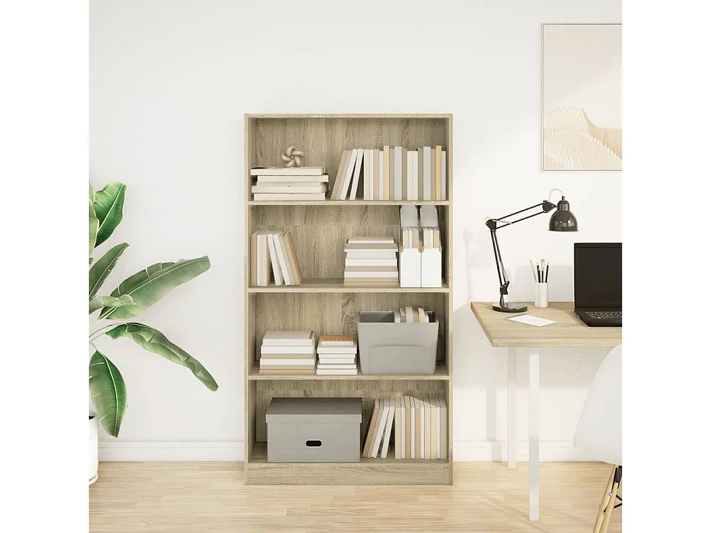 Libreria | Scaffale | Mobile di stoccaggio Rovere Sonoma 80x24x143 cm in Legno Multistrato