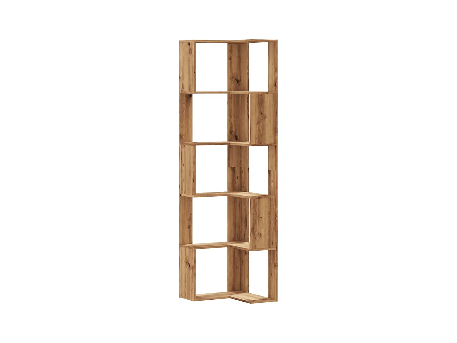 Libreria | Scaffale | Mobile di stoccaggio Angolare 5Ripiani Rovere Artigianale 50x50x179cm Legno