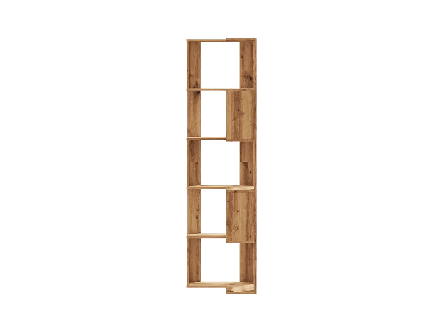 Libreria | Scaffale | Mobile di stoccaggio Angolare 5Ripiani Rovere Artigianale 50x50x179cm Legno