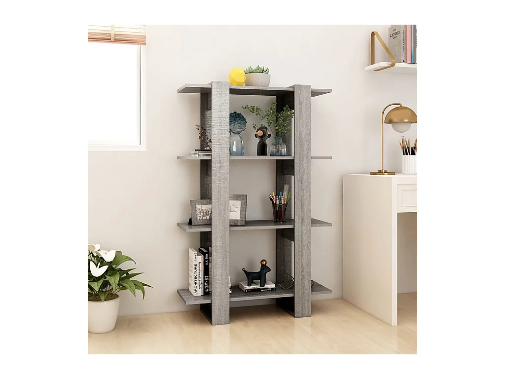 Bibliothèque | Etagère de rangement | Meuble de rangement Sonoma gris 80x30x123,5 cm