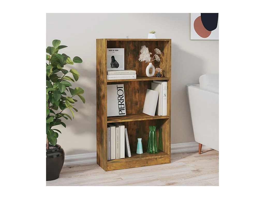 Bibliothèque | Etagère de rangement | Meuble de rangement Chêne fumé 60x24x109 cm Bois d'ingénierie