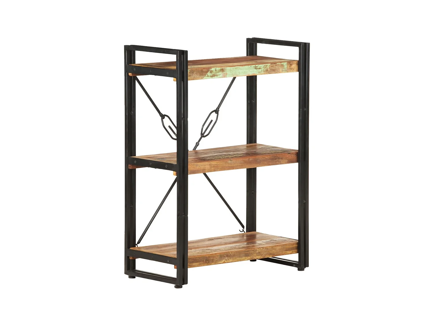 Bibliothèque | Etagère de rangement | Meuble de rangement à 3 niveaux 60x30x80cm Bois de récupération massif