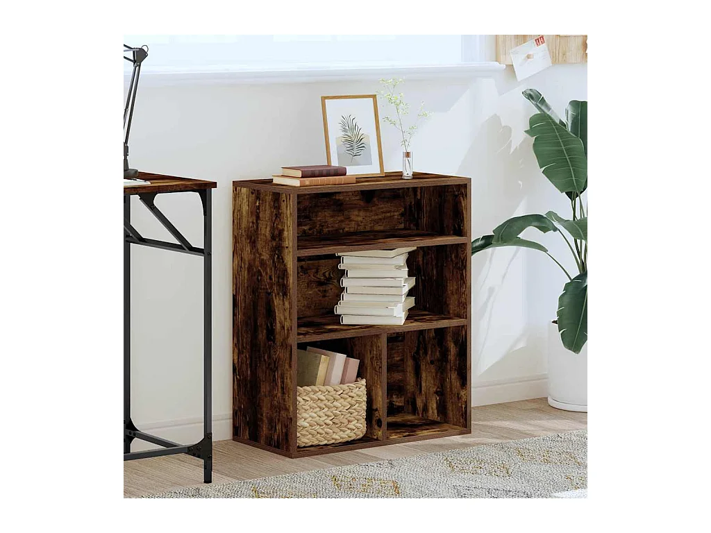 Bibliothèque | Etagère de rangement | Meuble de rangement chêne fumé 60x30x71,5 cm bois d'ingénierie