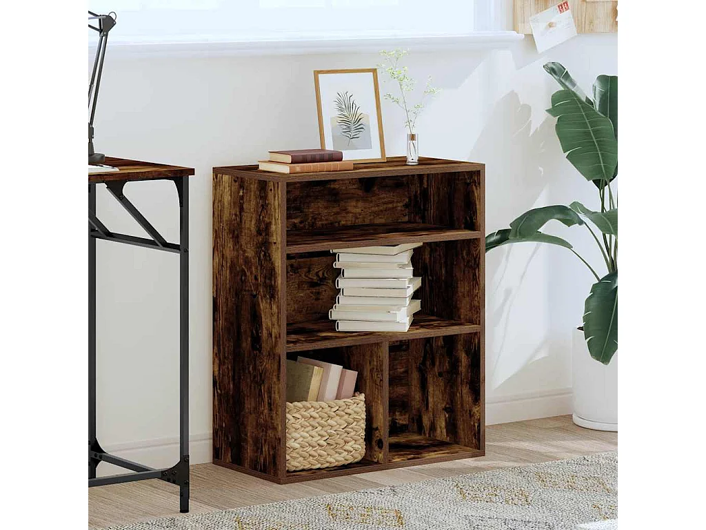 Libreria | Scaffale | Mobile di stoccaggio Rovere Fumo 60x30x71,5 cm in Legno Multistrato