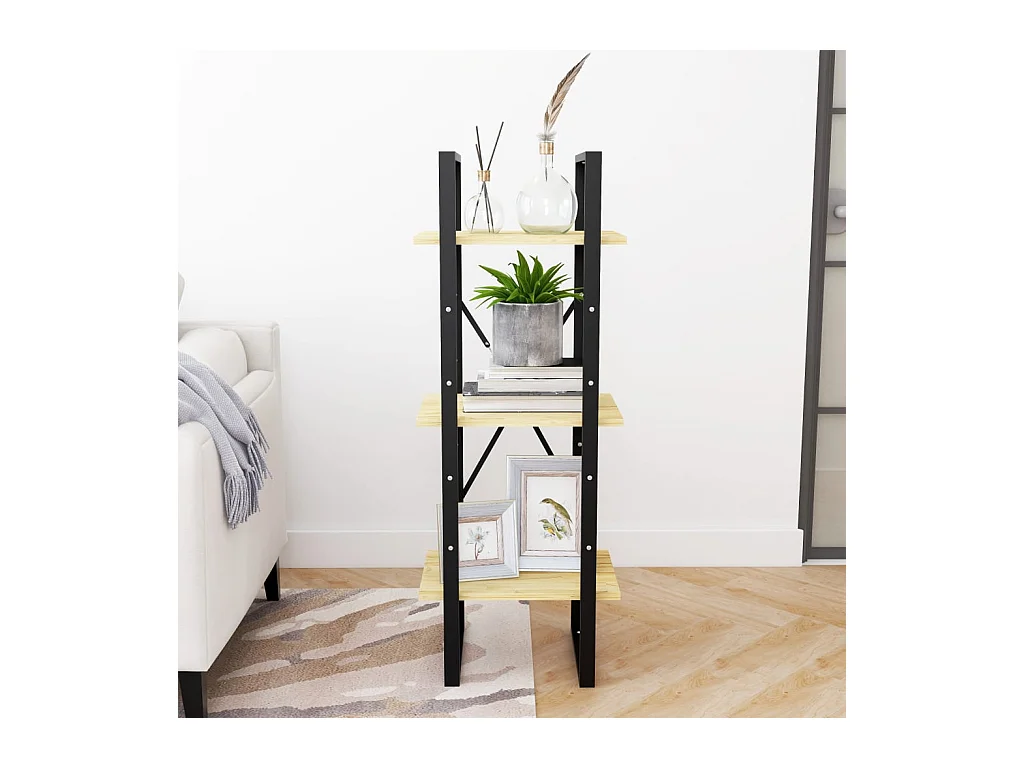 Bibliothèque | Etagère de rangement | Meuble de rangement à 3 niveaux 40x30x105 cm Bois de pin massif