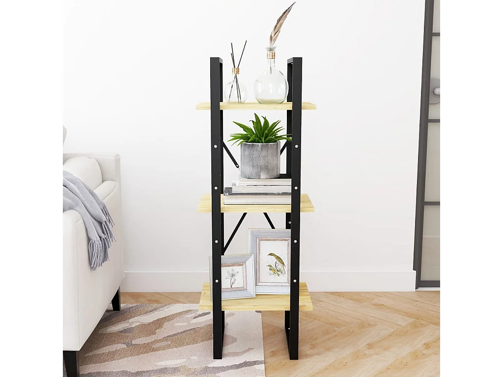 Libreria | Scaffale | Mobile di stoccaggio a 3 Ripiani 40x30x105 cm in Legno Massello di Pino