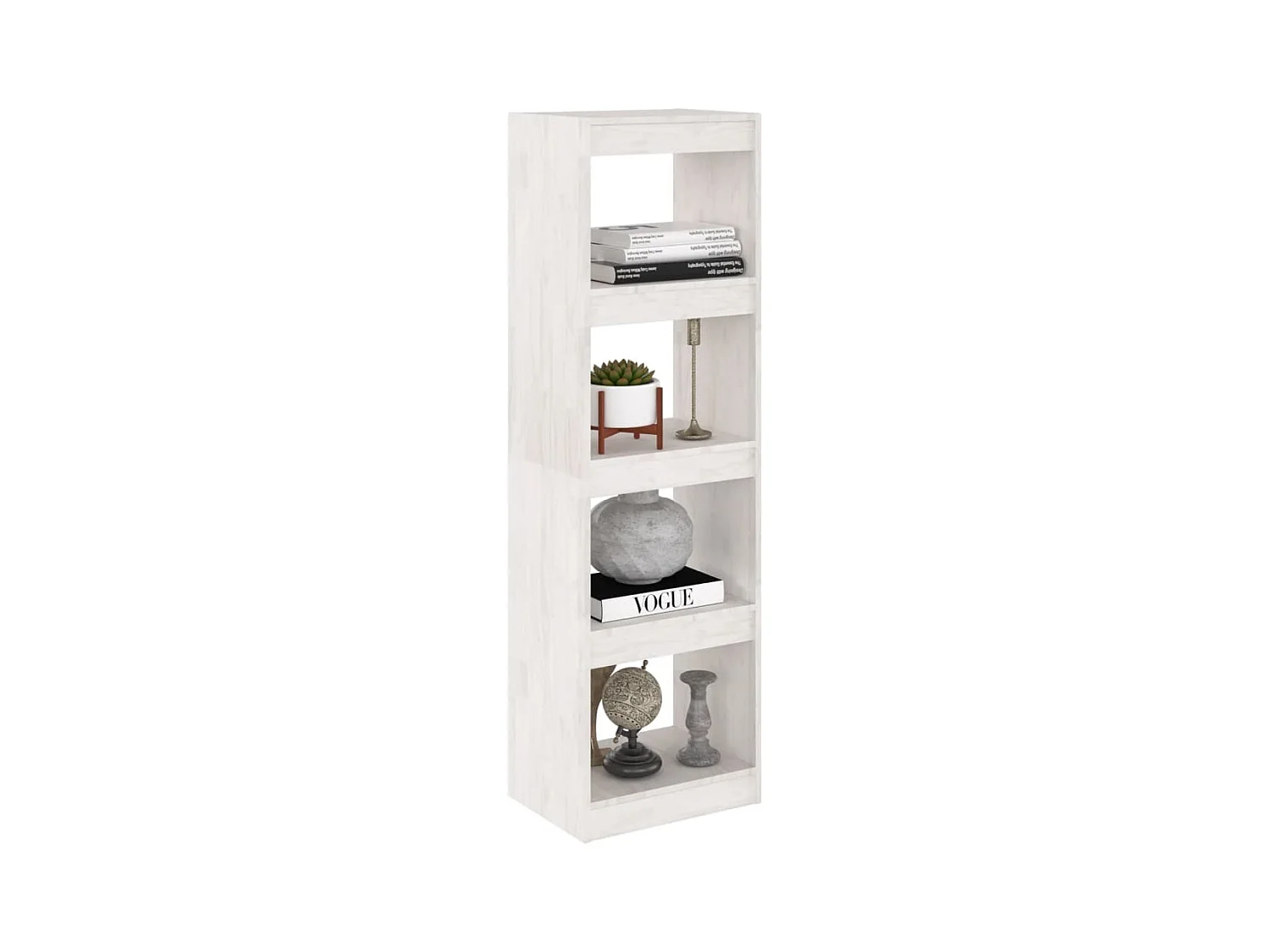 Libreria | Scaffale | Mobile di stoccaggio Divisorio Bianco 40x30x135,5 cm Legno Massello di Pino