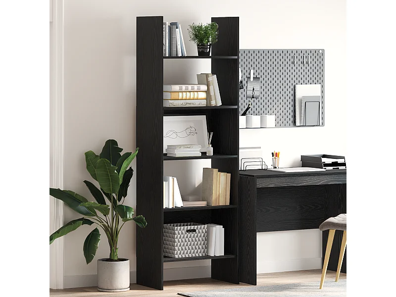 Armadio per Libri | Scaffale | Mobile di stoccaggio Rovere nero 60 x 35 x 180 cm