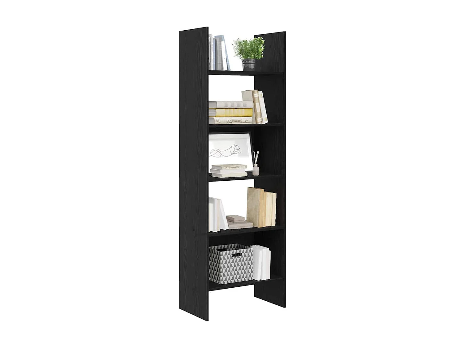 Armadio per Libri | Scaffale | Mobile di stoccaggio Rovere nero 60 x 35 x 180 cm
