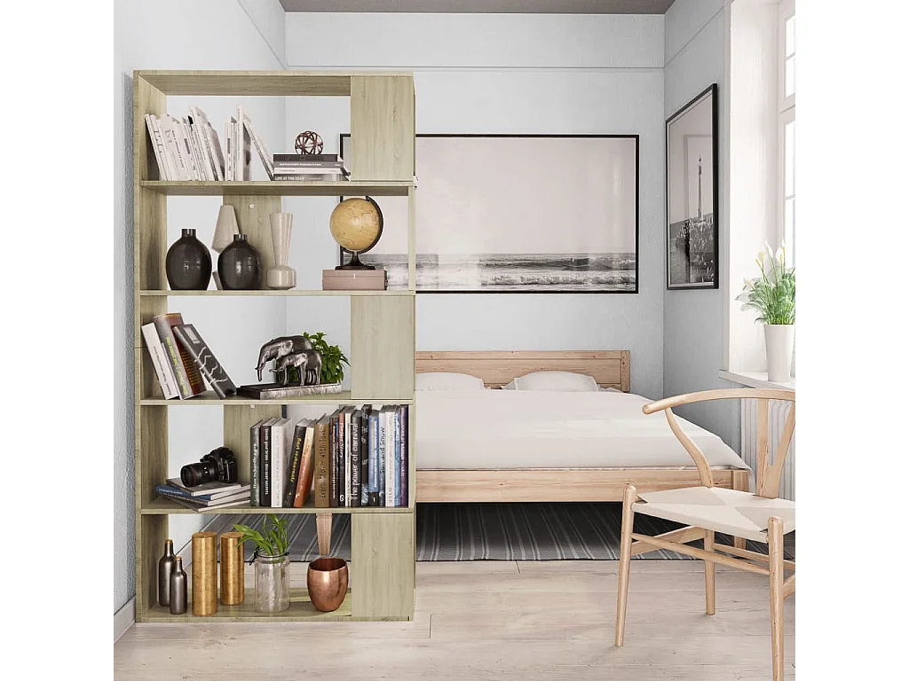 Libreria | Scaffale | Mobile di stoccaggio Divisorio Rovere Sonoma 80x24x159 cm Legno Multistrato