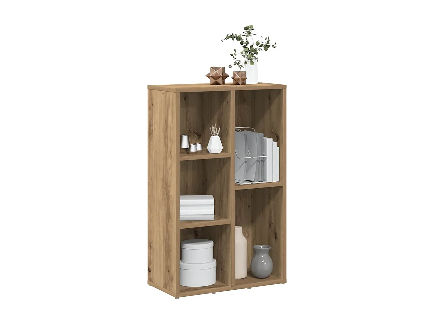 Bibliothèque | Etagère de rangement | Meuble de rangement chêne artisanal 50x25x80 cm bois d'ingénierie