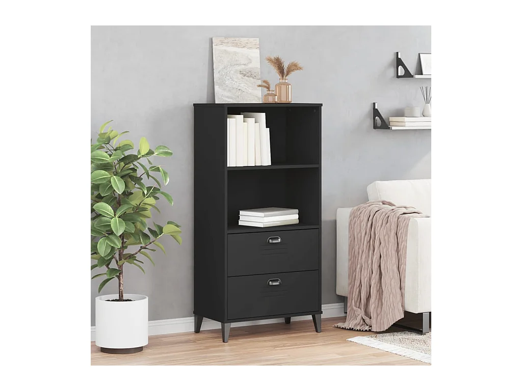 Libreria | Scaffale | Mobile di stoccaggio VIKEN Nera 60x35x123 cm in Legno Multistrato