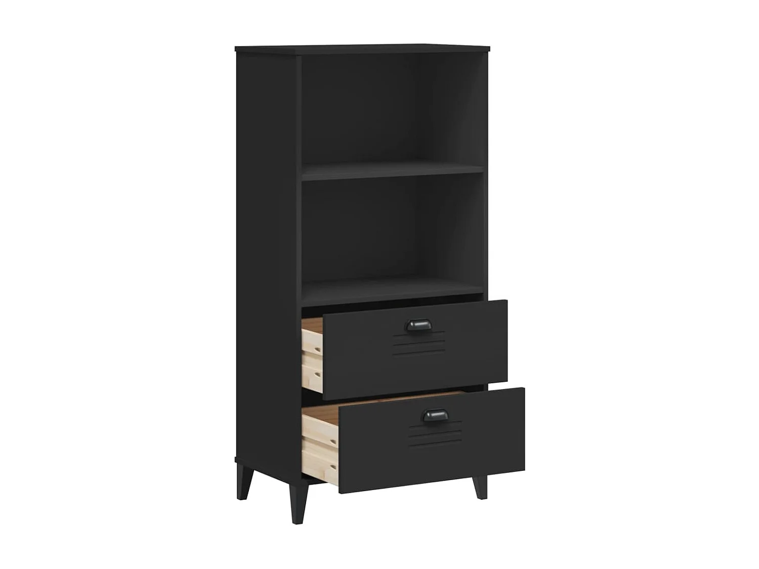 Libreria | Scaffale | Mobile di stoccaggio VIKEN Nera 60x35x123 cm in Legno Multistrato