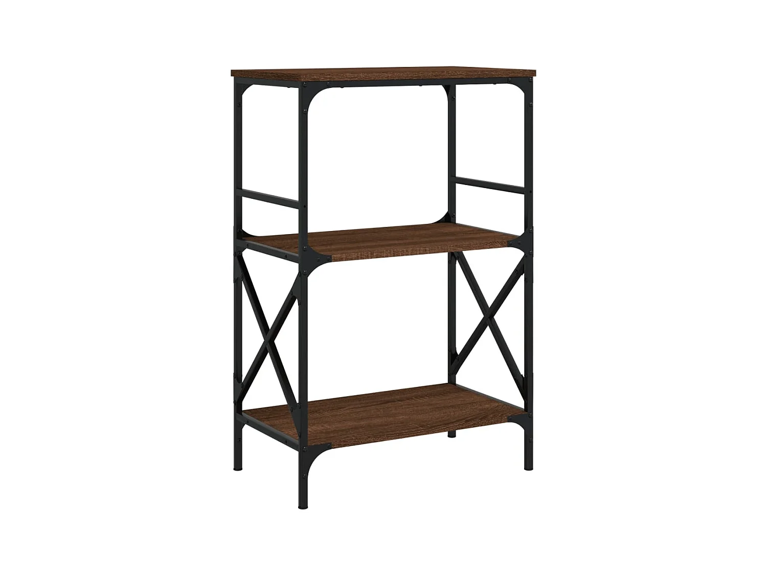 Bibliothèque | Etagère de rangement | Meuble de rangement à 3 niveaux chêne marron 59x35x90,5 cm