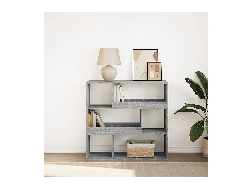 Libreria | Scaffale | Mobile di stoccaggio Divisorio Grigio Sonoma 100x33x94,5 cm