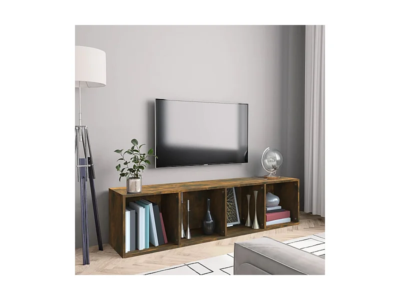 Libreria | Scaffale | Mobile di stoccaggio Mobile TV Rovere Fumo 143x30x36cm in Legno Multistrato