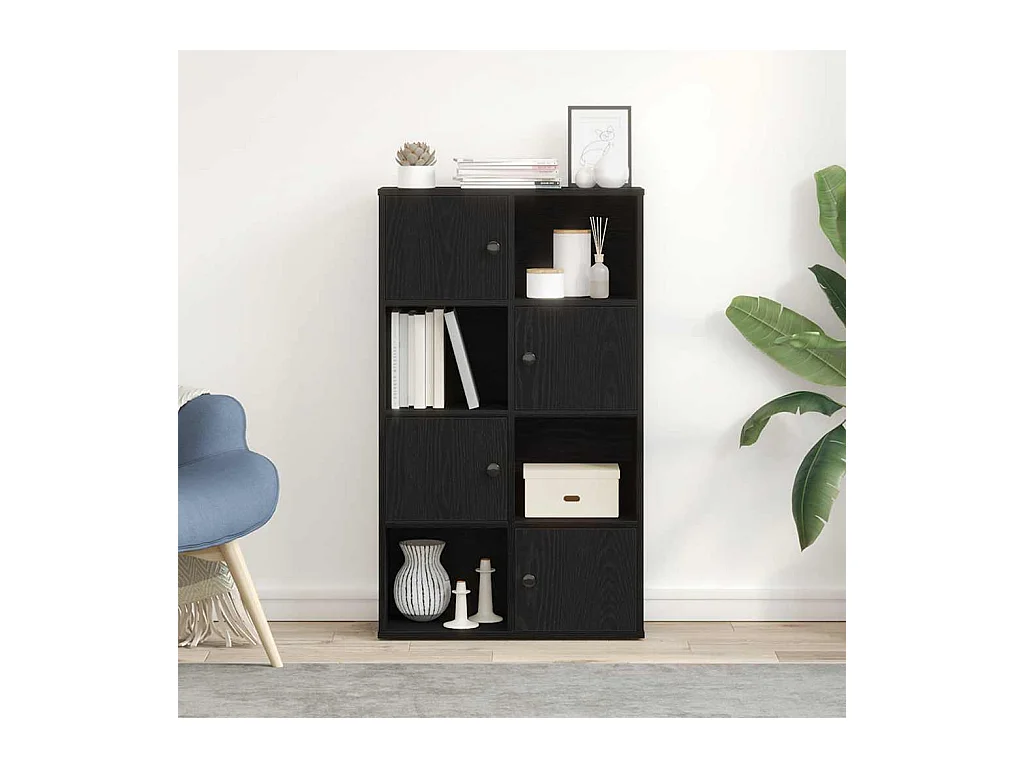 Libreria | Scaffale | Mobile di stoccaggio Rovere Nero 60x24x101,5 cm in Legno Multistrato