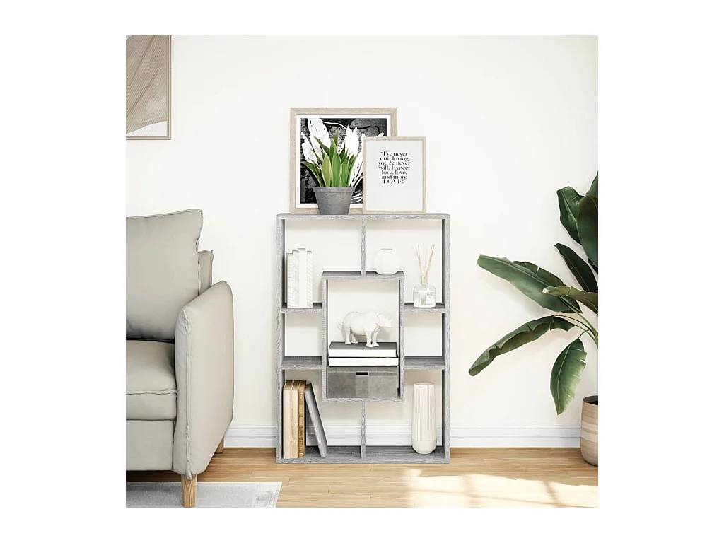 Bibliothèque | Etagère de rangement | Meuble de rangement sonoma gris 63x20x90 cm bois d'ingénierie