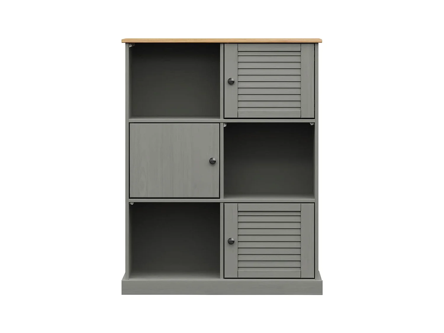 Bibliothèque | Etagère de rangement | Meuble de rangement VIGO gris 90x35x114,5 cm bois massif de pin