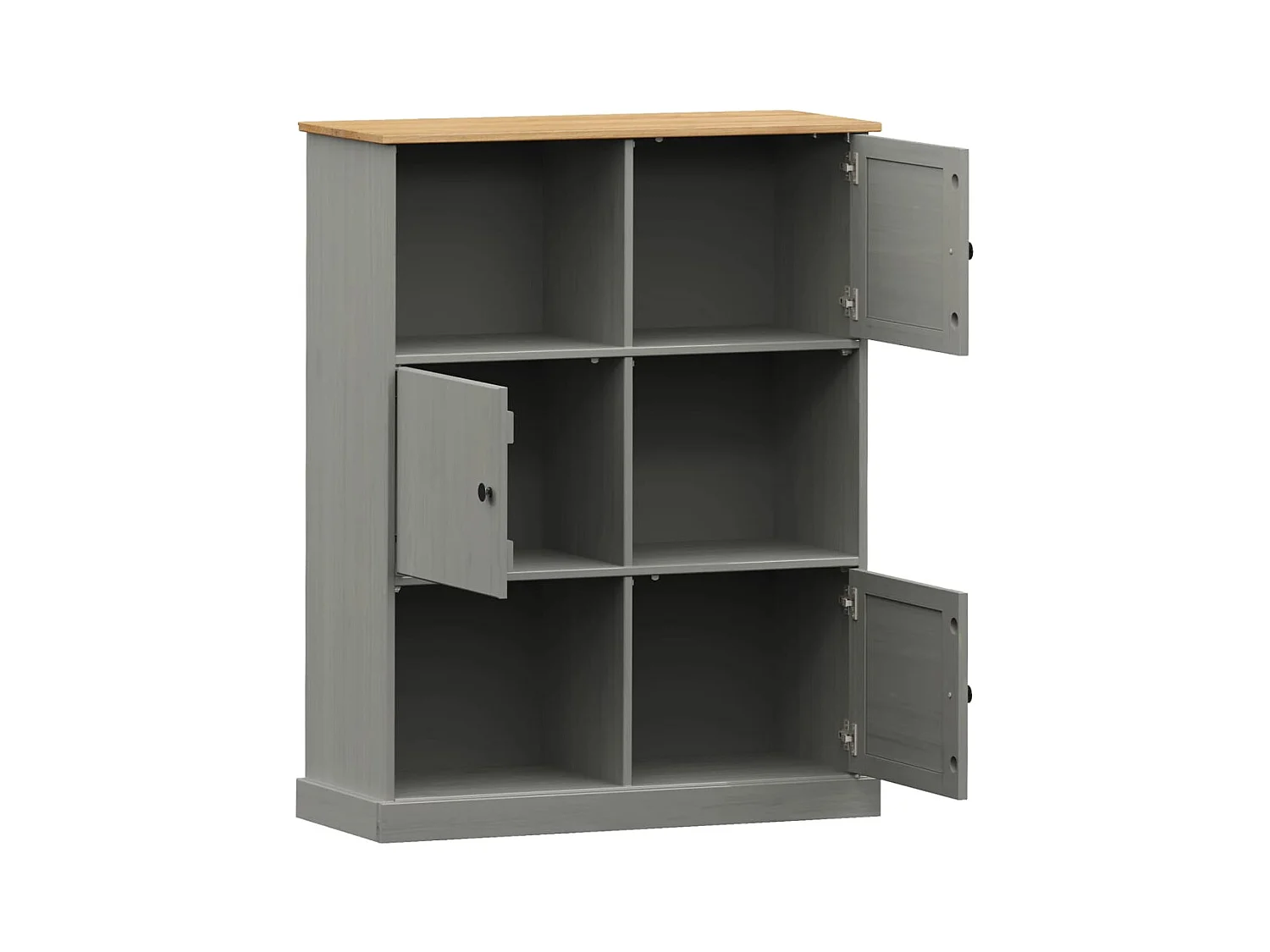 Bibliothèque | Etagère de rangement | Meuble de rangement VIGO gris 90x35x114,5 cm bois massif de pin