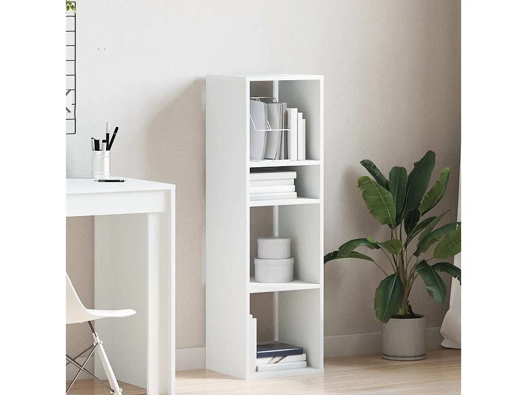Bibliothèque | Etagère de rangement | Meuble de rangement blanc 34x31x112 cm bois d'ingénierie
