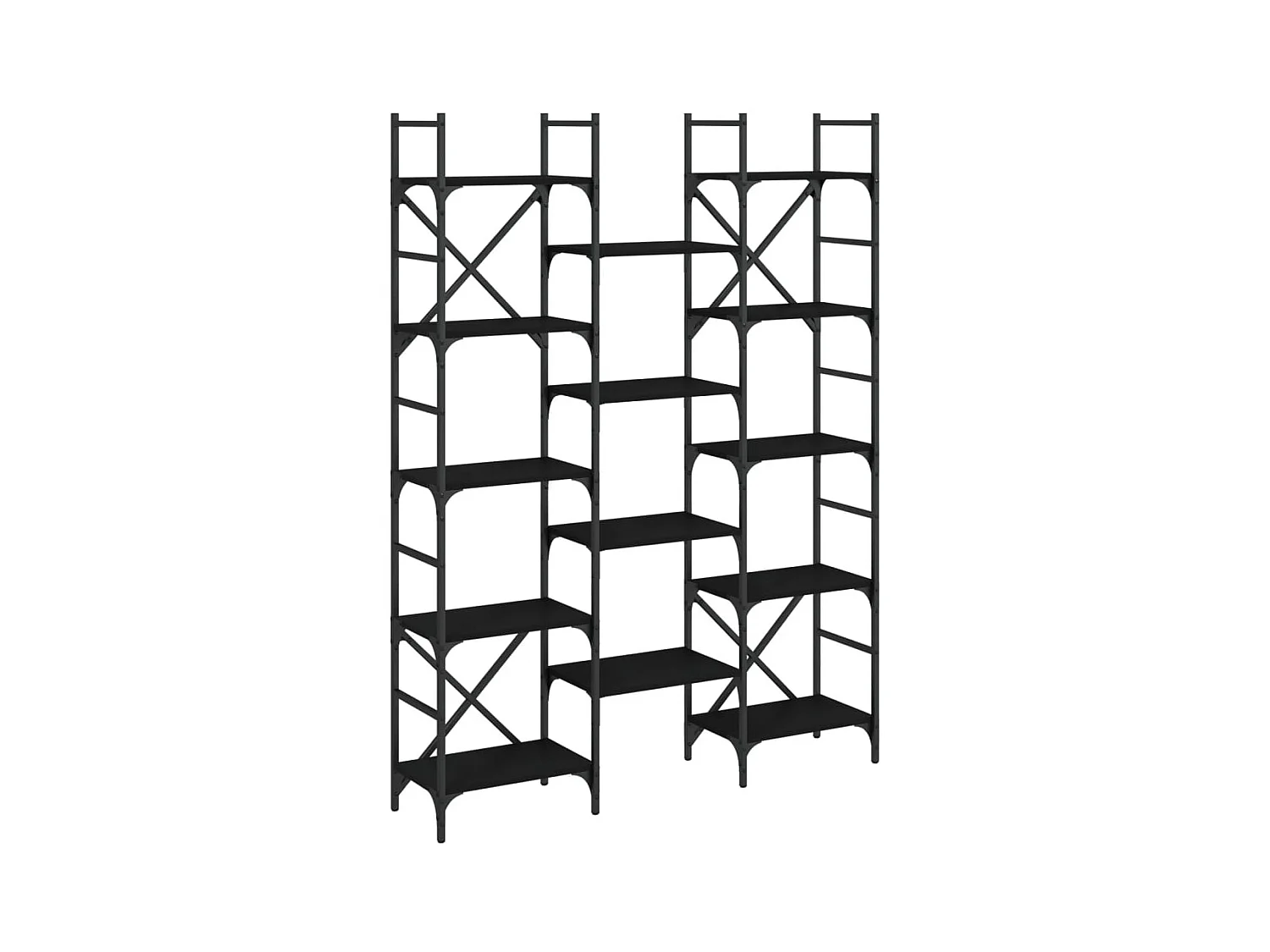 Libreria | Scaffale | Mobile di stoccaggio Nera 127,5x28,5x172,5 cm in Legno Multistrato