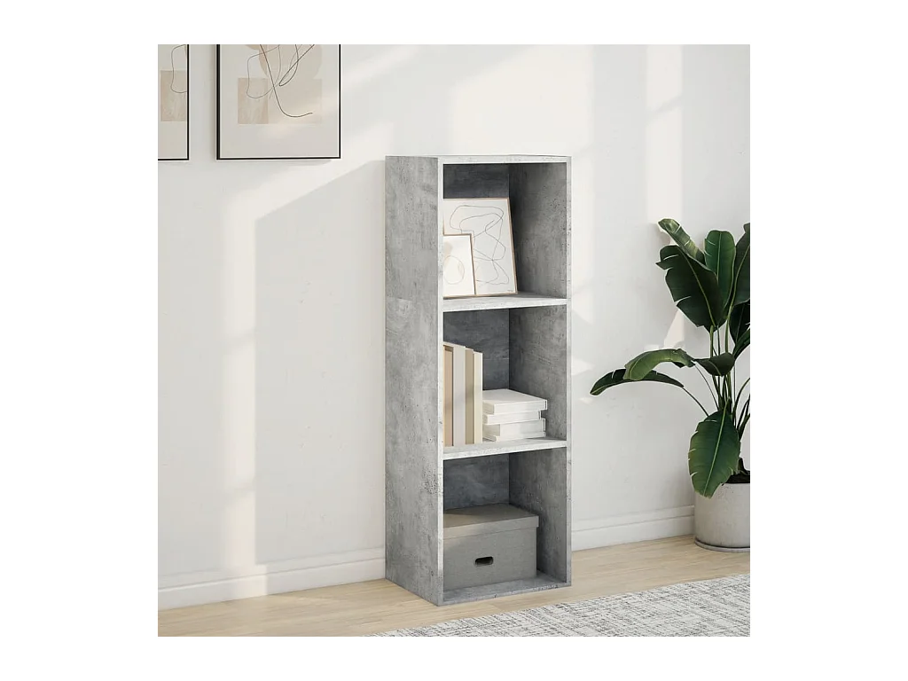 Bibliothèque | Etagère de rangement | Meuble de rangement gris béton 40x30x114 cm bois d'ingénierie