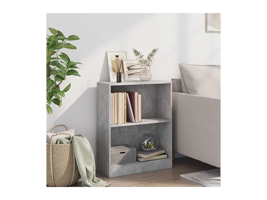Bibliothèque | Etagère de rangement | Meuble de rangement Gris béton 60x24x76 cm Bois d'ingénierie