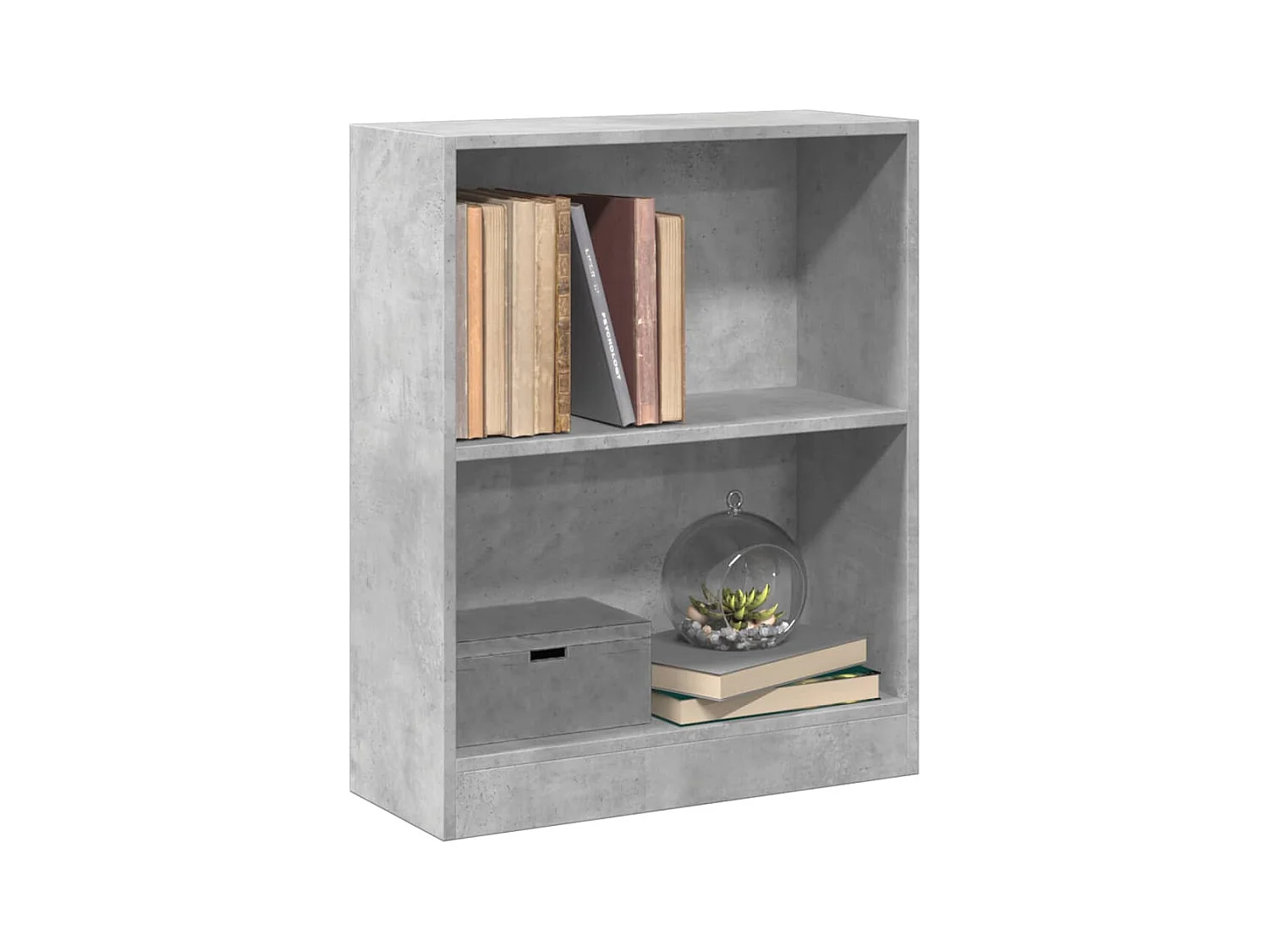 Bibliothèque | Etagère de rangement | Meuble de rangement Gris béton 60x24x76 cm Bois d'ingénierie