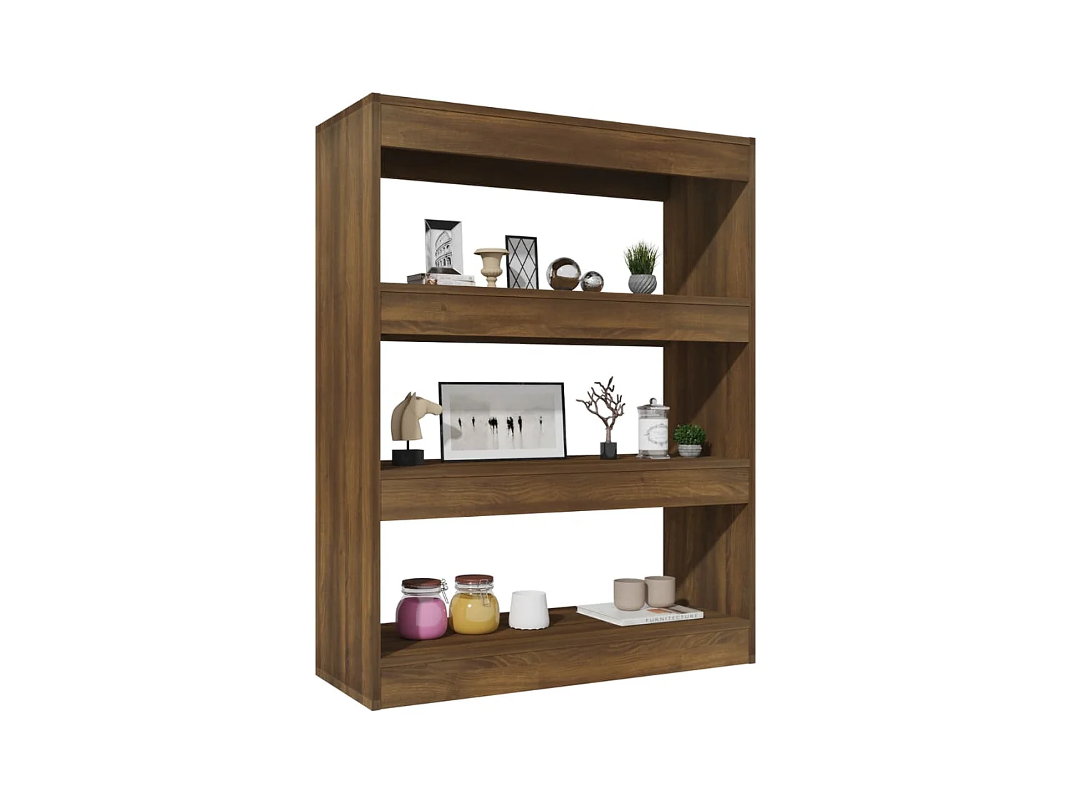 Bibliothèque | Etagère de rangement | Meuble de rangement chêne marron bois d'ingénierie