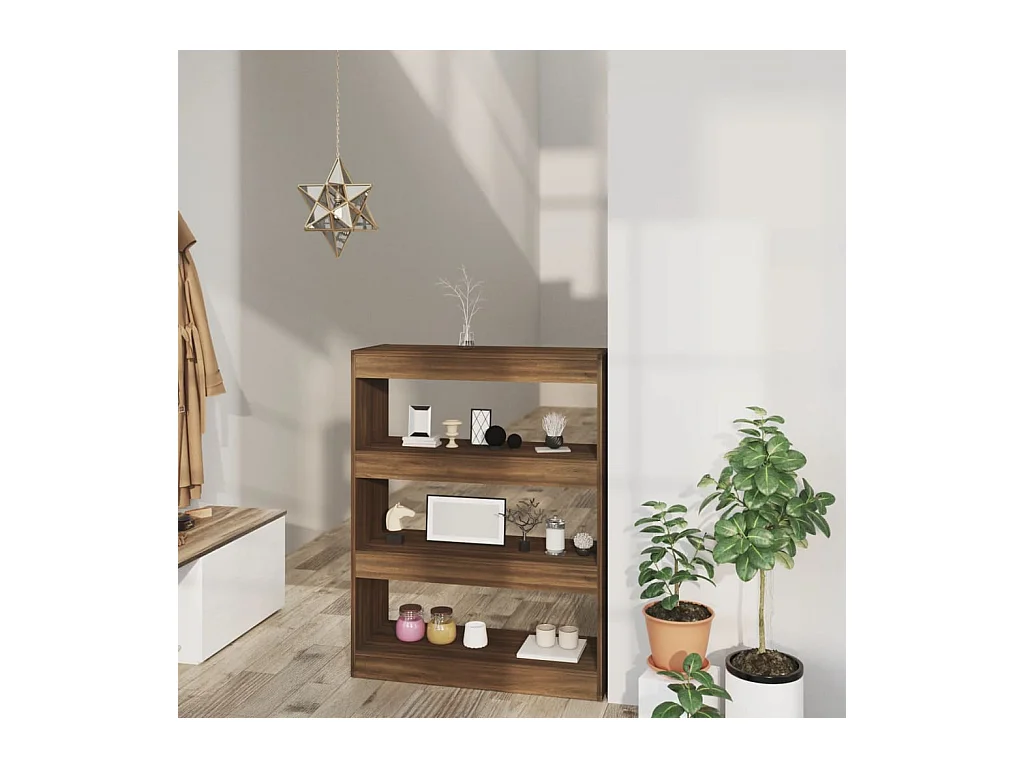 Libreria | Scaffale | Mobile di stoccaggio Divisorio Rovere Marrone 80x30x103cm Legno Multistrato