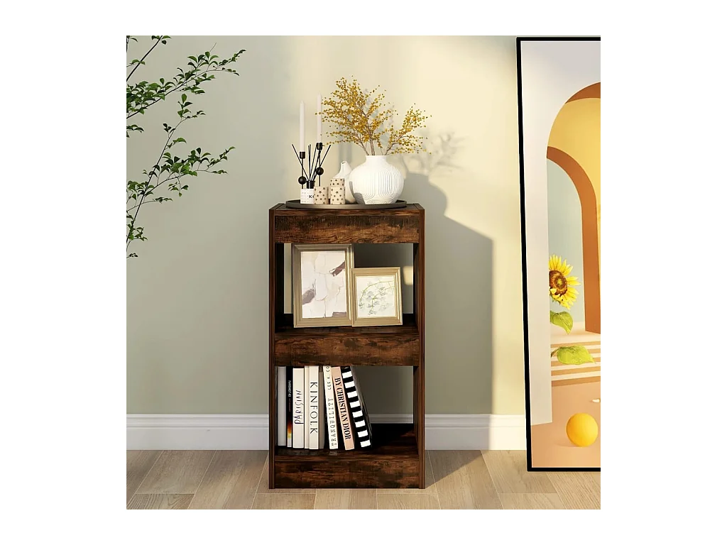 Bibliothèque | Etagère de rangement | Meuble de rangement Chêne fumé 40x30x72 cm