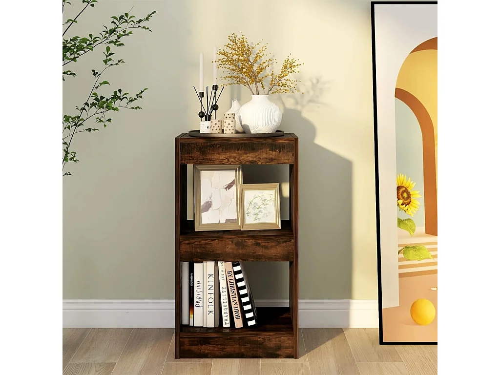 Libreria | Scaffale | Mobile di stoccaggio Divisorio Rovere Fumo 40x30x72 cm