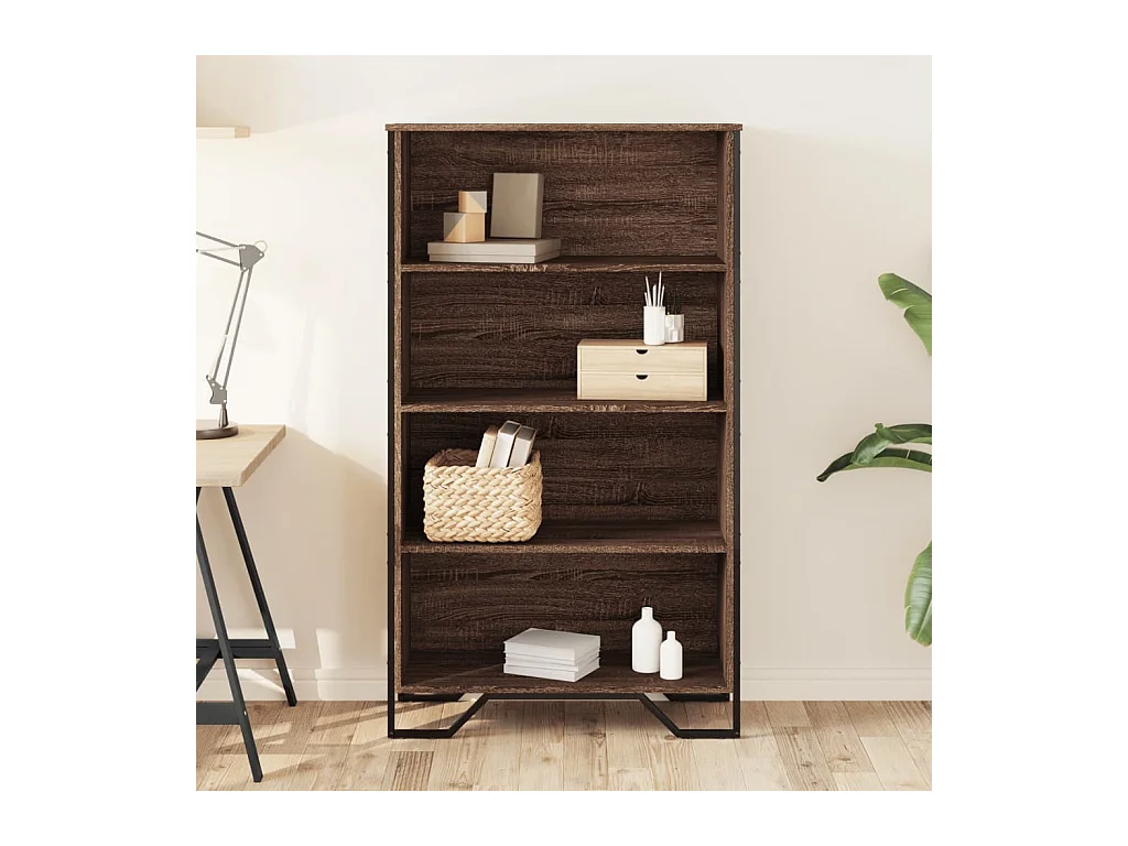 Bibliothèque | Etagère de rangement | Meuble de rangement chêne marron 80x31x137,5 cm bois d'ingénierie