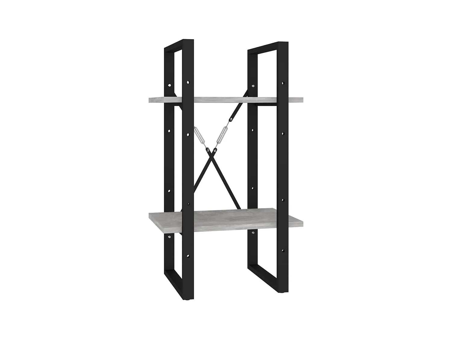 Bibliothèque | Etagère de rangement | Meuble de rangement à 2 niveaux gris béton 40x30x70 cm bois ingénierie