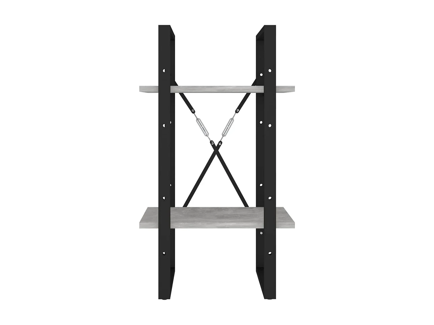 Libreria | Scaffale | Mobile di stoccaggio 2 Ripiani Grigio Cemento 40x30x70 cm Legno Multistrato