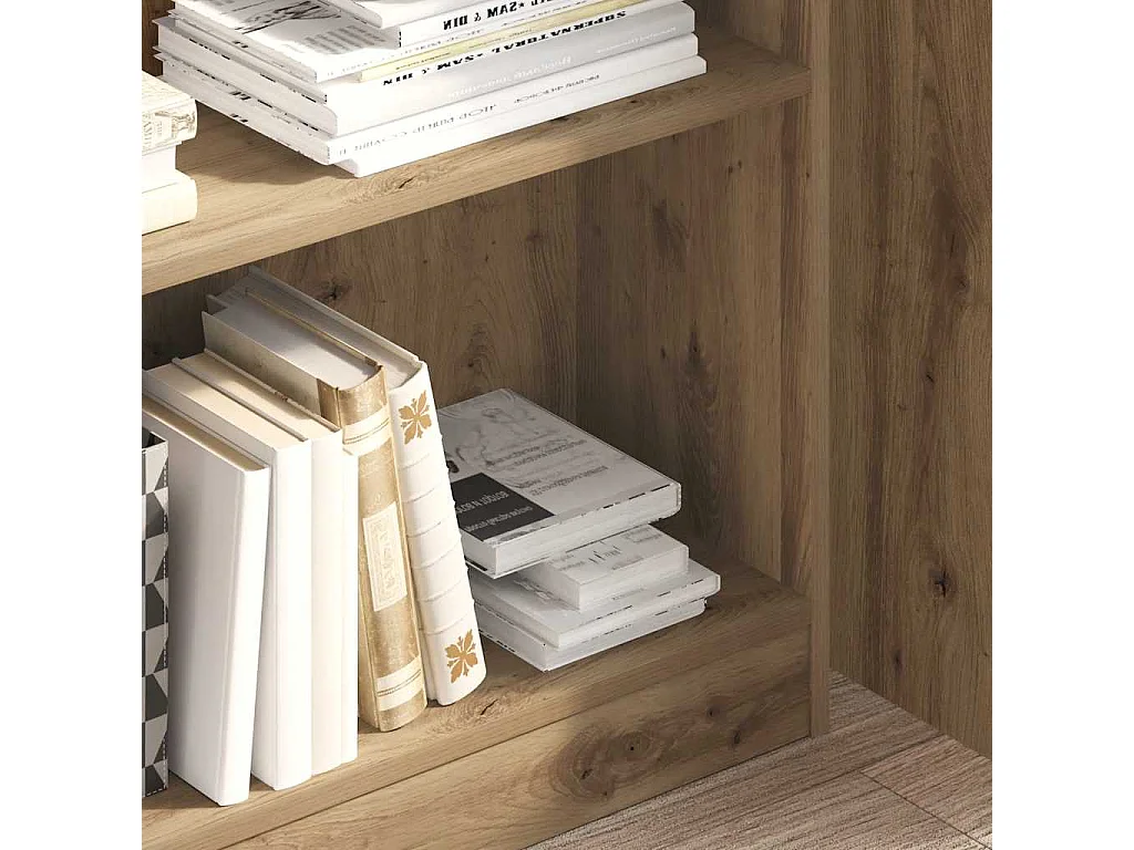 Bibliothèque | Etagère de rangement | Meuble de rangement chêne artisanal 80x24x109 cm bois d'ingénierie