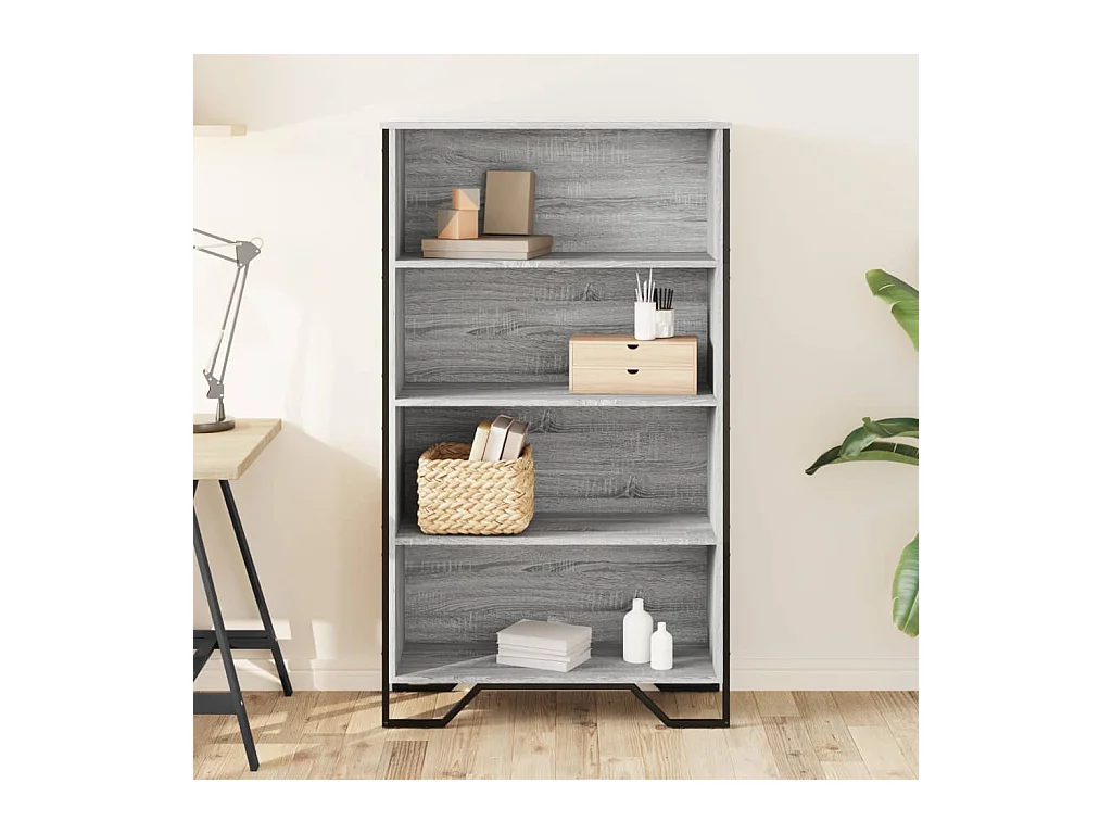 Bibliothèque | Etagère de rangement | Meuble de rangement sonoma gris 80x31x137,5 cm bois d'ingénierie