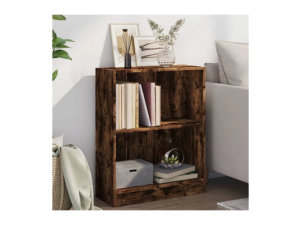 Bibliothèque | Etagère de rangement | Meuble de rangement Chêne fumé 60x24x76 cm Bois d'ingénierie