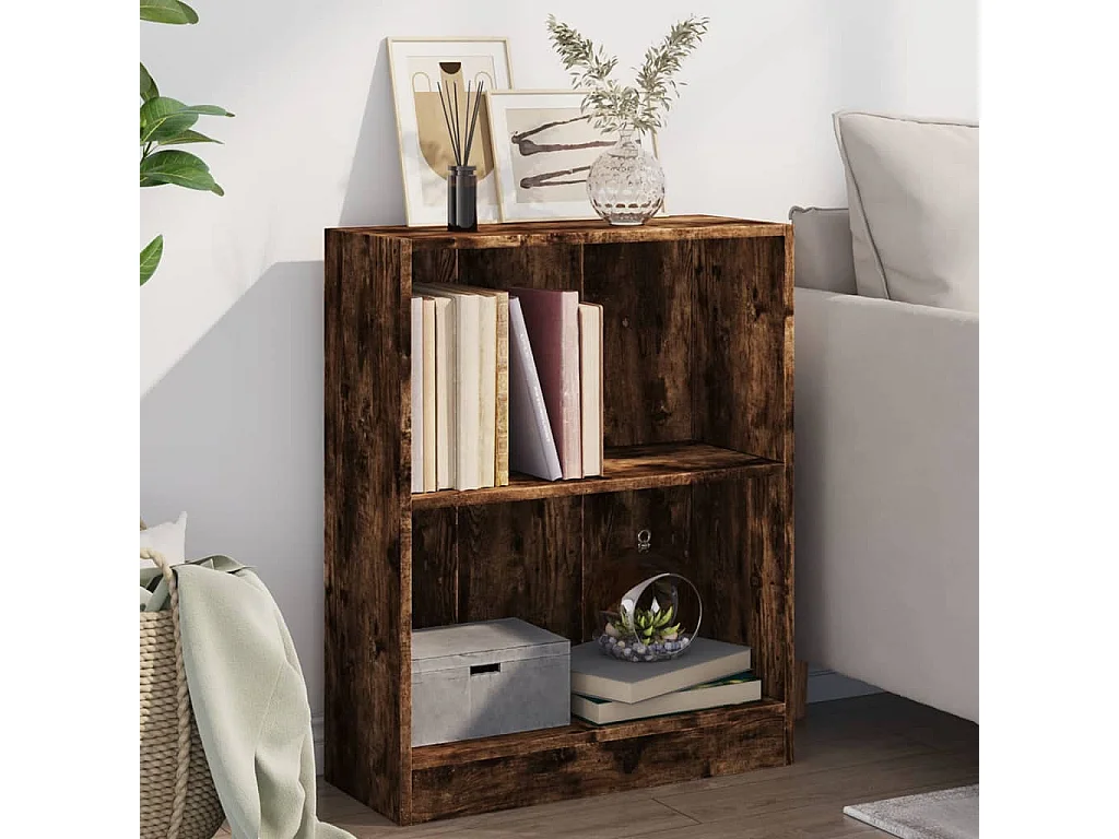 Libreria | Scaffale | Mobile di stoccaggio Rovere Fumo 60x24x76 cm in Legno Multistrato