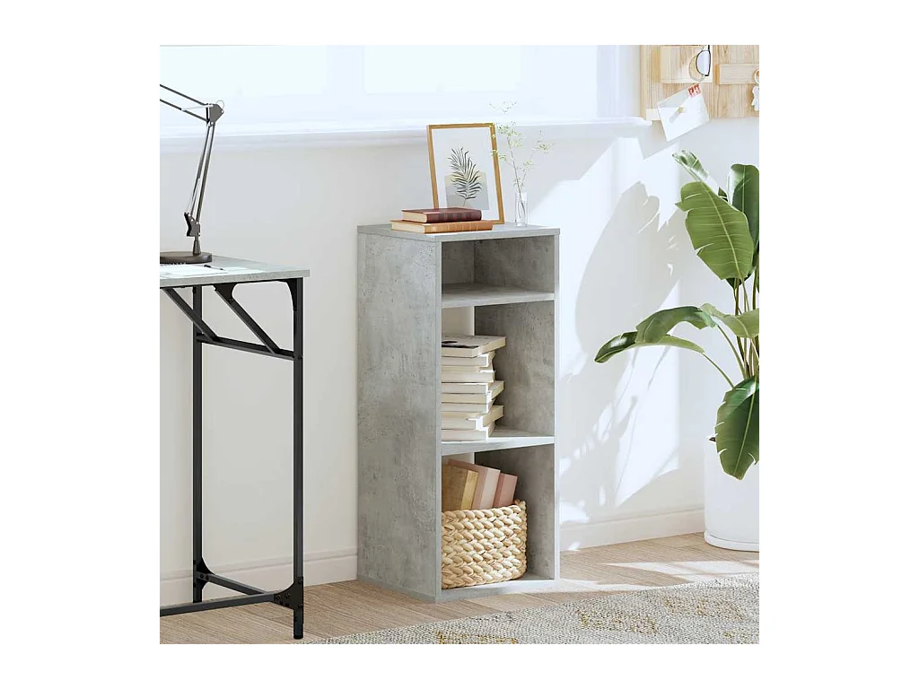 Bibliothèque | Etagère de rangement | Meuble de rangement gris béton 34x31x80 cm bois d’ingénierie