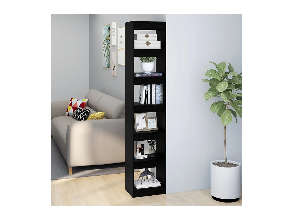 Libreria | Scaffale | Mobile di stoccaggio Divisorio Nero 40x30x198 cm