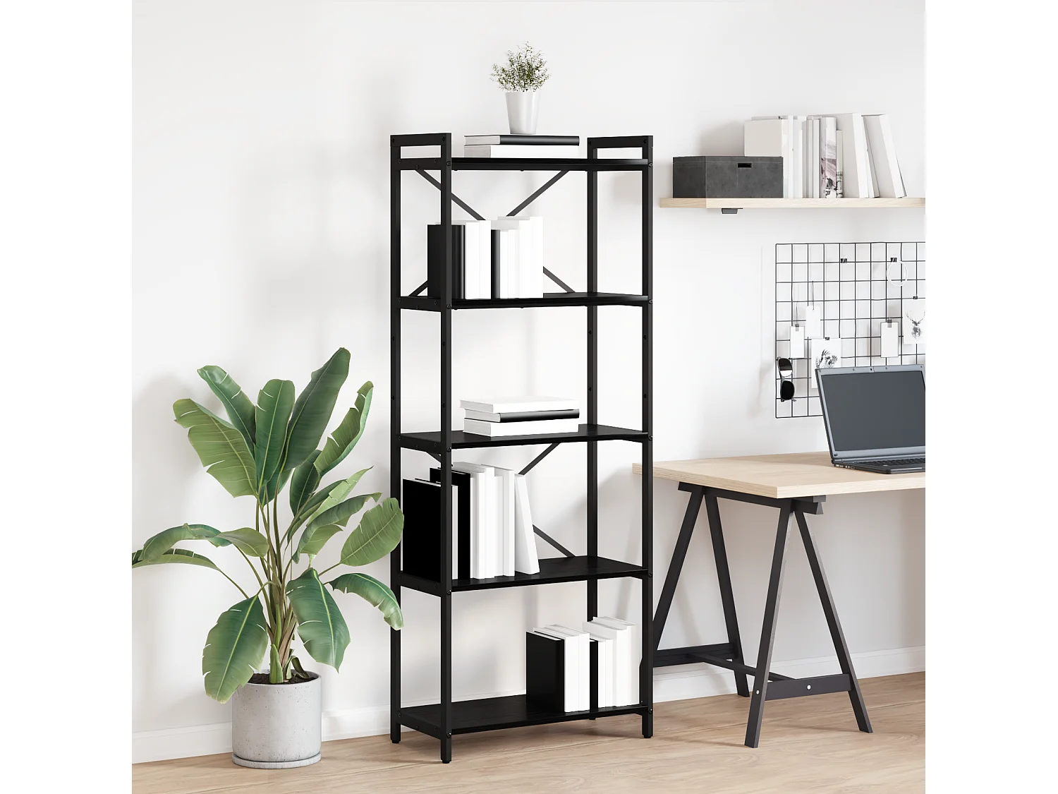 Bibliothèque | Etagère de rangement | Meuble de rangement Chêne noir 60 x 30 x 153 cm Bois d'ingénierie