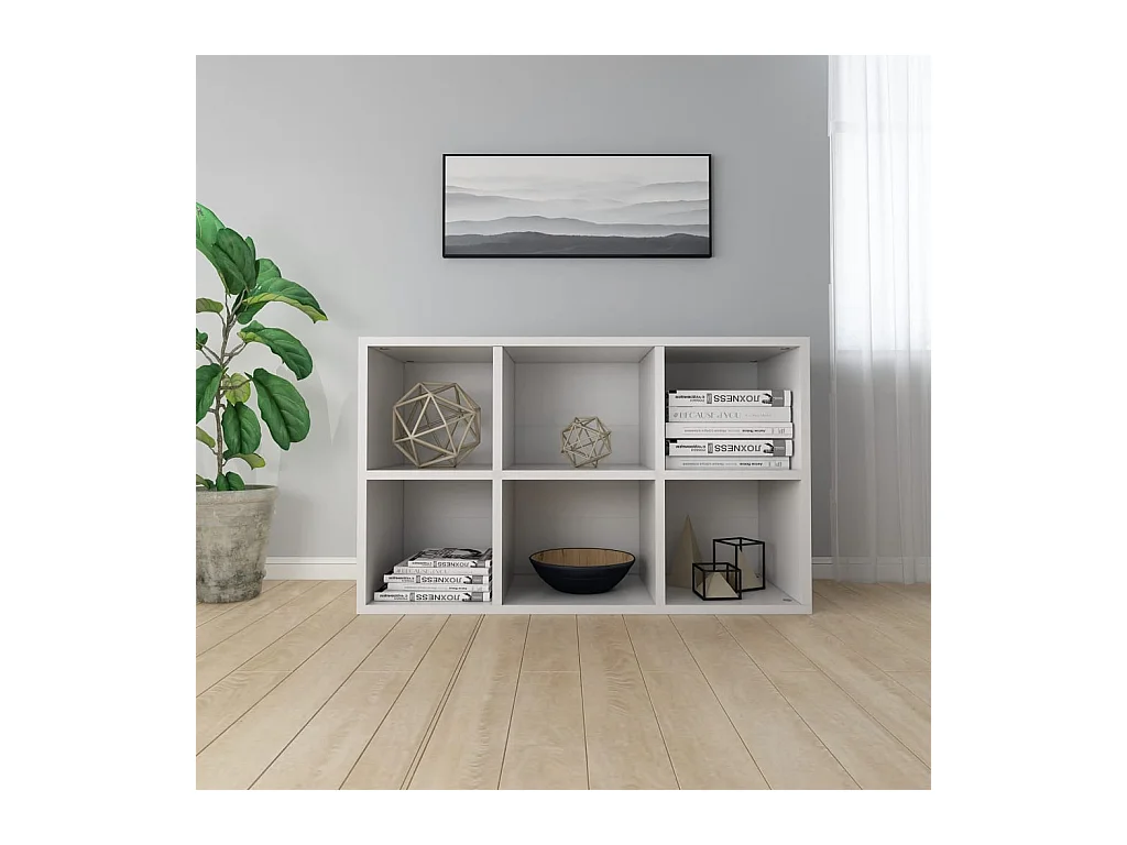 Bibliothèque | Etagère de rangement | Meuble de rangementt blanc 66x30x98 cm bois d'ingénierie