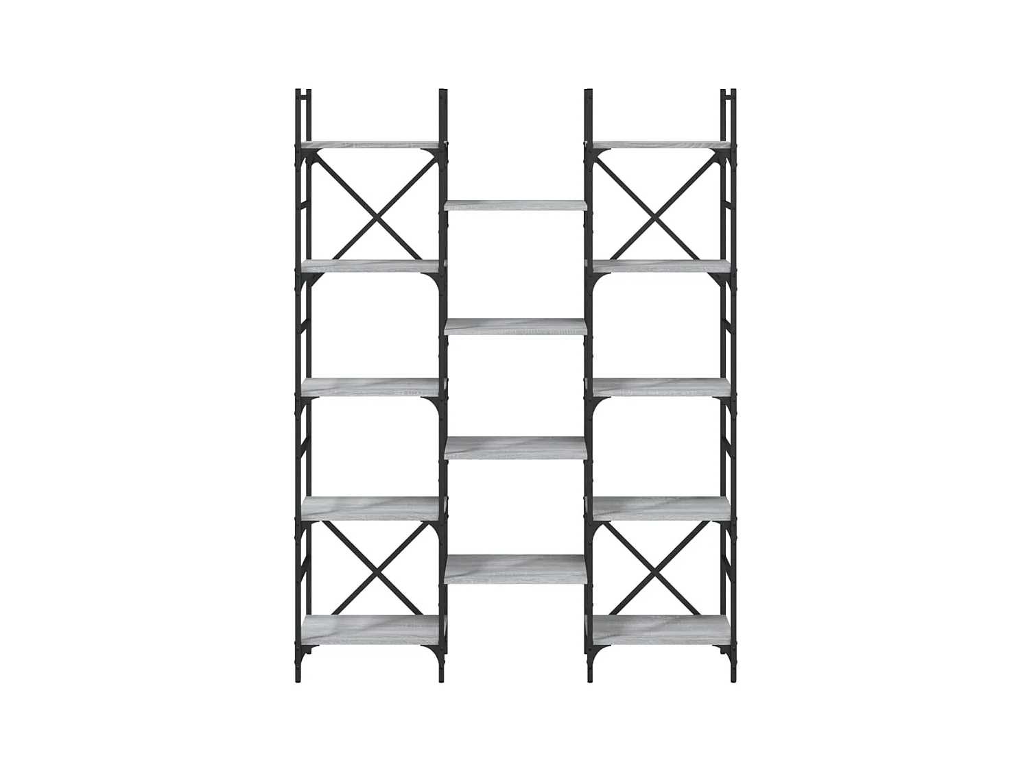 Bibliothèque | Etagère de rangement | Meuble de rangement sonoma gris 127,5x28,5x172,5 cm bois d'ingénierie